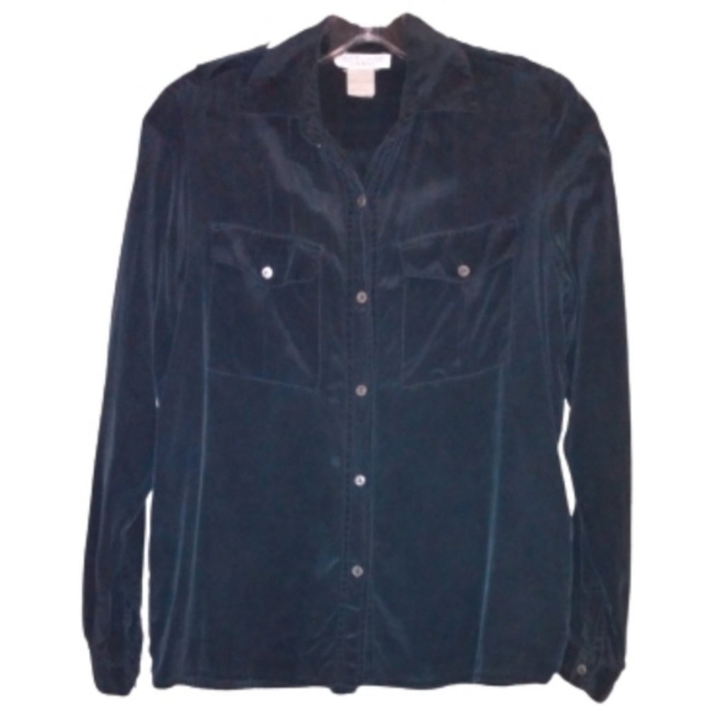 JACK MULQUEEN Black Long Sleeve Silk Blouse 6